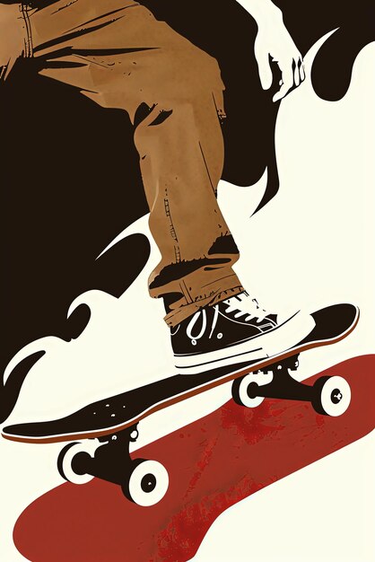 オリーを演じるスケートボーダーが描かれている