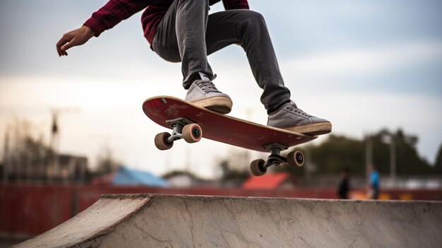 skateboarder skateboarding on city ramp