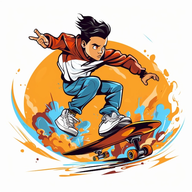 Photo skateboarding cartoon logo