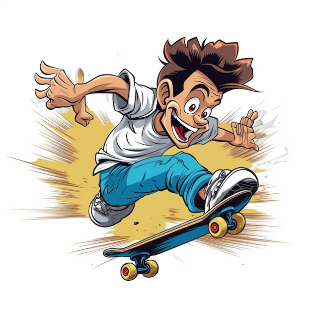 Photo skateboarding cartoon logo