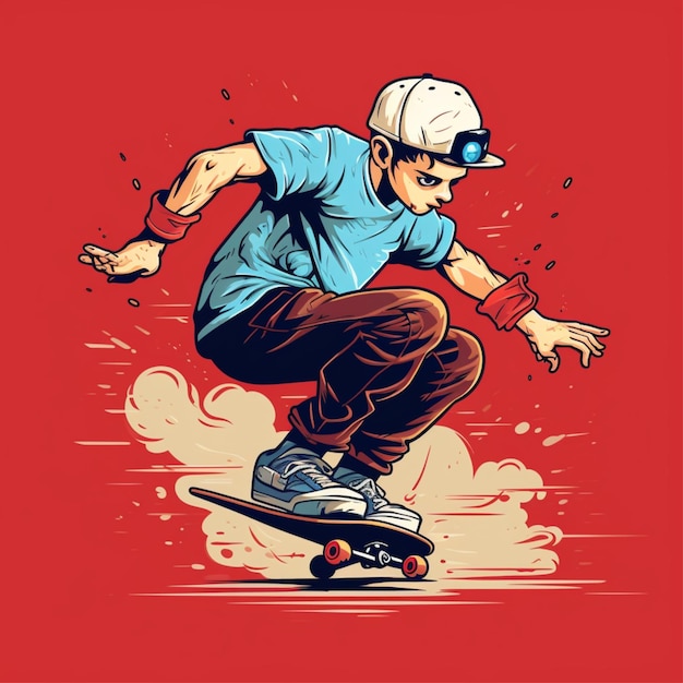 Photo skateboarding cartoon logo