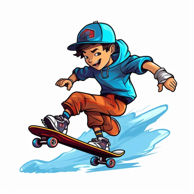 Photo skateboarding cartoon logo