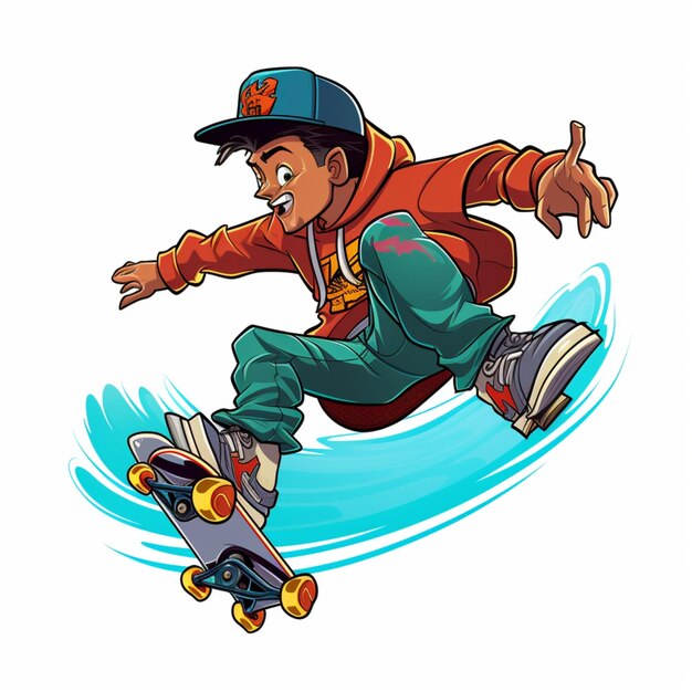 skateboarding cartoon logo