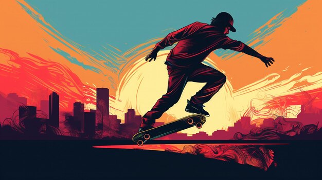 skateboarding vector