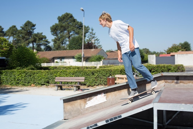 Skater on the skateparc background. Sport and active life concept