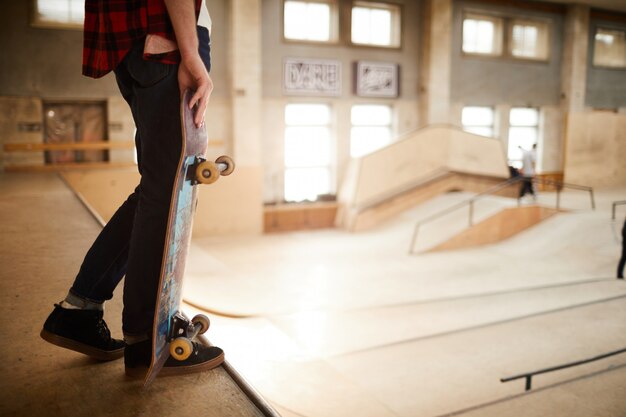 Skater Standing on Ramp