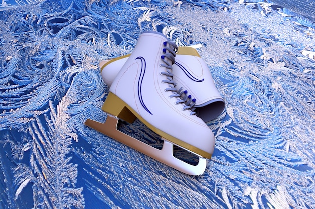 フィギュアスケート用のスケート。 3Dイラスト