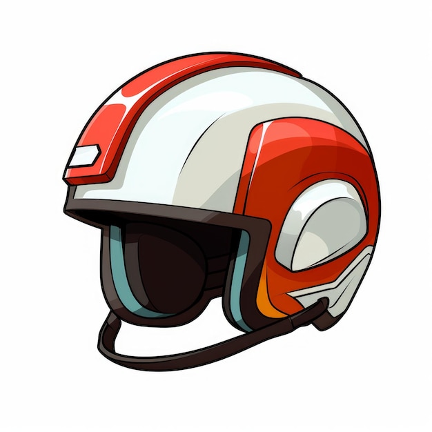 Photo skating helmet cartoon style single white background ai generated