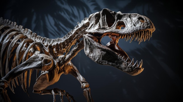 skelet van een dinosaurus mooi licht