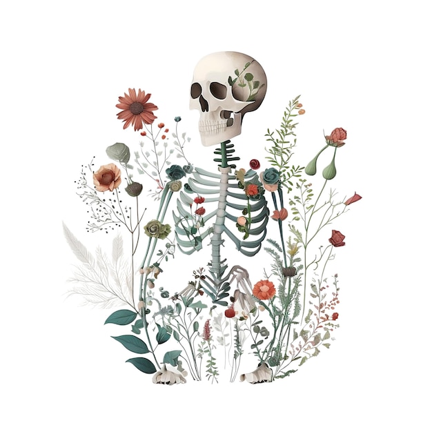 Skeleton and Botanical Bones Flowers