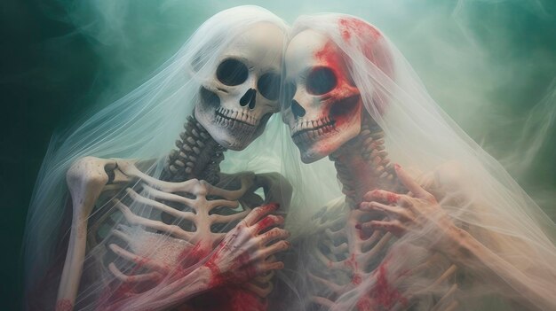 Skeleton bride for halloween