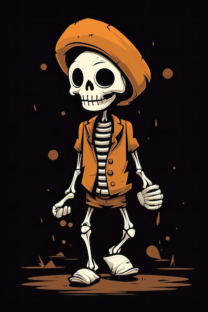 skeleton cartoon skull halloween graphic