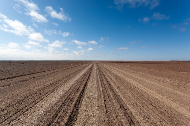 Skeleton coast dirt road, Namibia, Africa