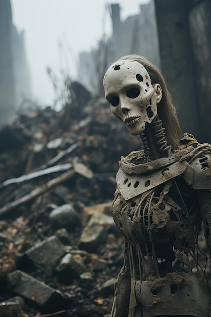 a skeleton in a dirty place