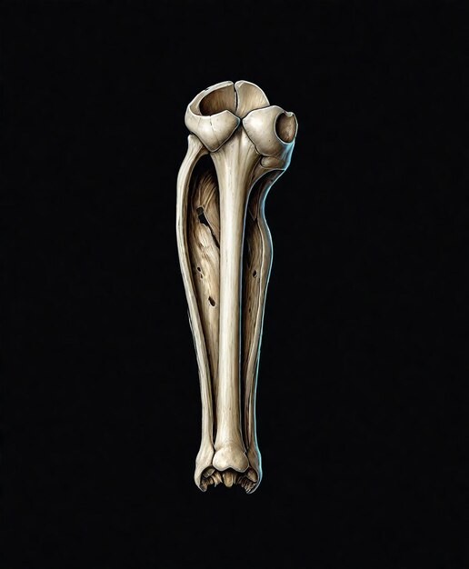 Photo a skeleton of a foot with a bone on it