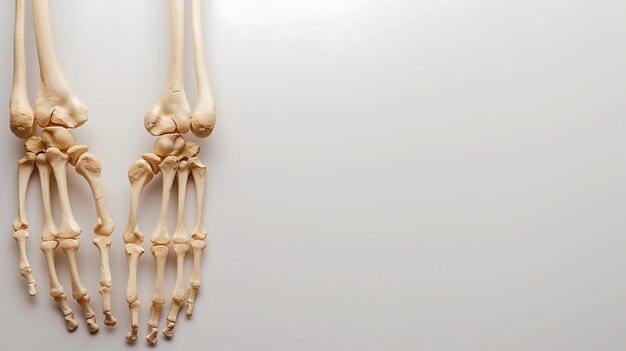 Photo a skeleton of a leg that has the bones on it