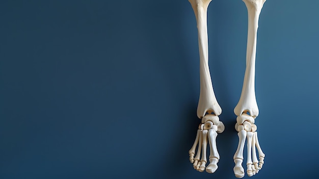 Photo a skeleton of a leg with a bone on it