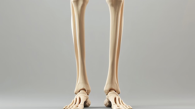 Photo a skeleton of a leg with a lower leg