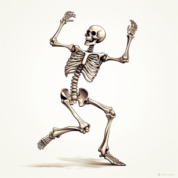 skeleton running with arms outstretched generative ai