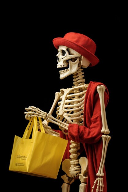 Skeleton shopping on sale black friday shopping bag cart