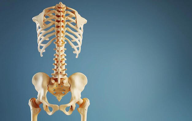 Photo a skeleton with a lower back and back pain