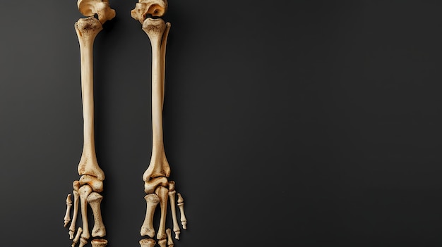 Photo a skeleton with a lower leg and bones