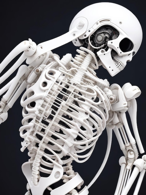 A skeleton with a skull on it