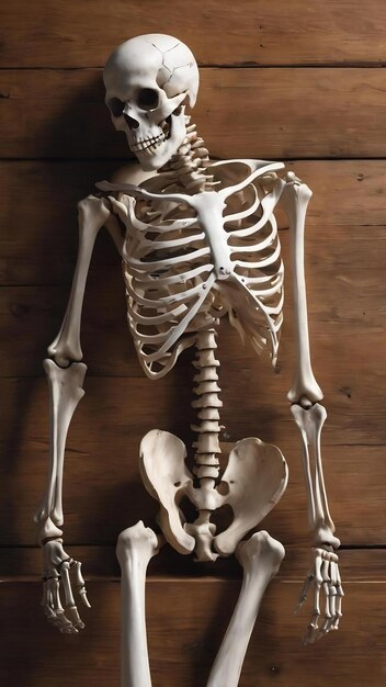 Skeleton on wood