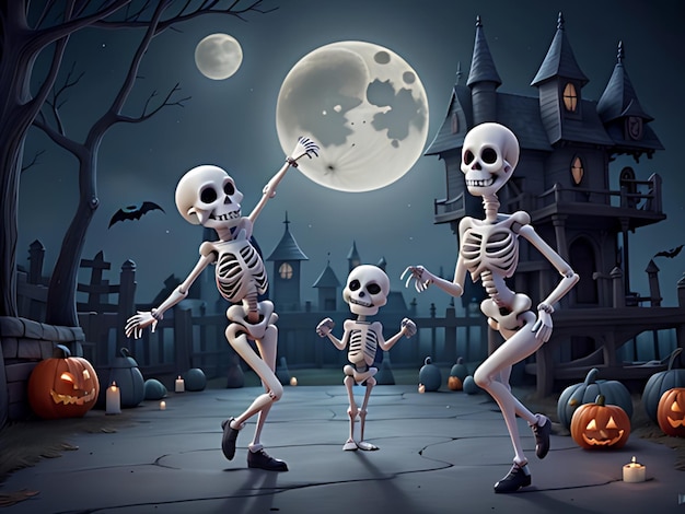 Skeletons dancing in the pale moonlightgenerated ai