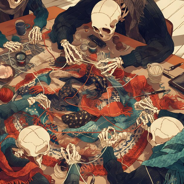 Skeletons Knitting Together in a Circle