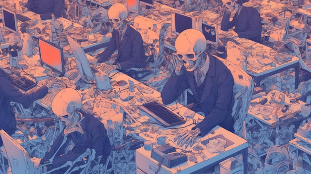 skeletons in the office