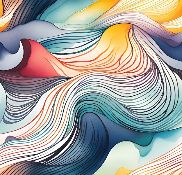 Sketch art Abstract waves background for congratulations beautiful graphic illustration