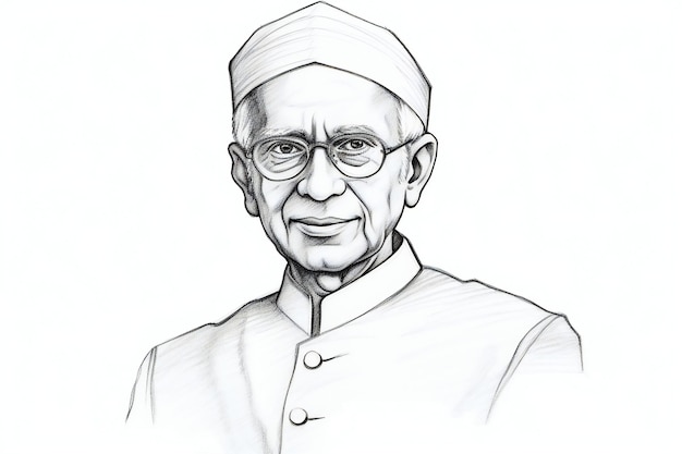 Photo sketch art of dr sarvepalli radhakrishnan for teachers' day
