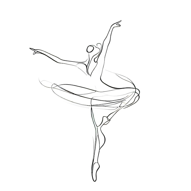 Sketch of a ballerina in black and white