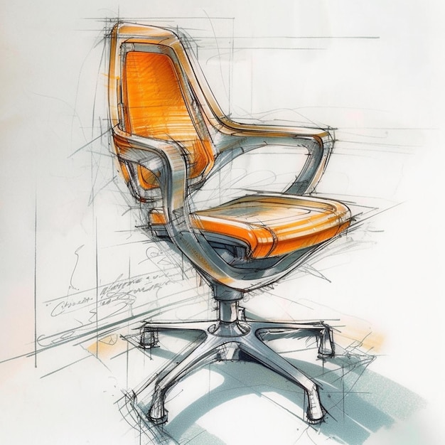 A sketch of a chair with the word'connex'on it