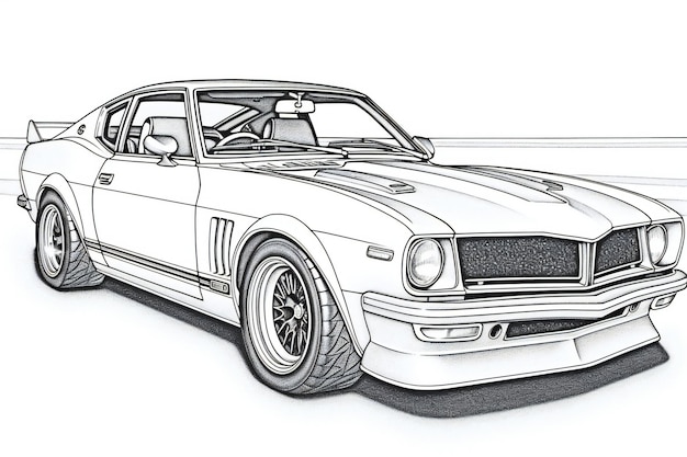 Premium Vector | Ford mustang vector illustration doodle line art