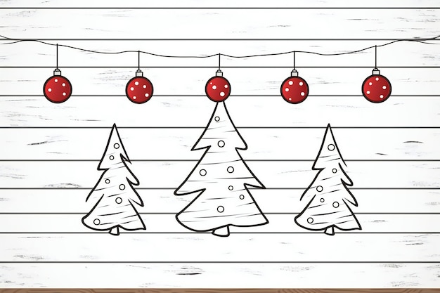 Sketch Clean Christmas Tree Ornament Art