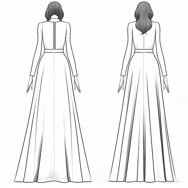 A sketch of a dress from the collection