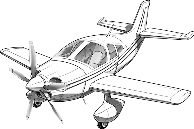 A Sketch Illustration Small Light Aircraft