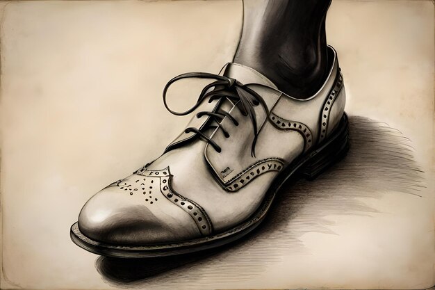 Photo sketch image of men shoe