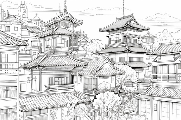 A sketch of a japanese city