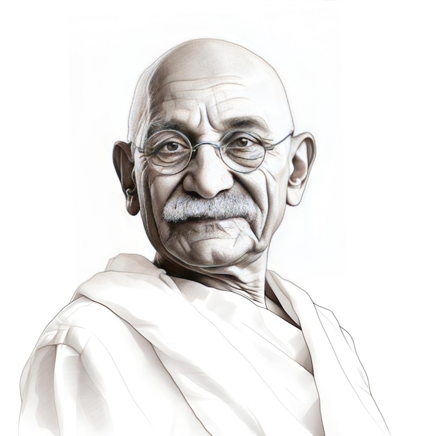 Colorful Mahatma Gandhi, How to draw Mahatma Gandhi step by step &  coloring, sketch outline DoodleTV - YouTube