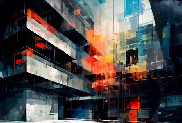 Sketch of a modern building Fashion architecture Nice poster Generative AI