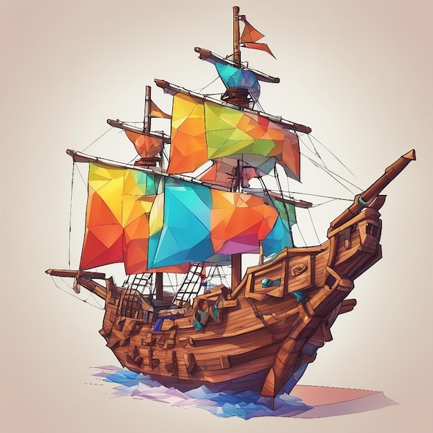 A sketch of pirate ship ai generated image