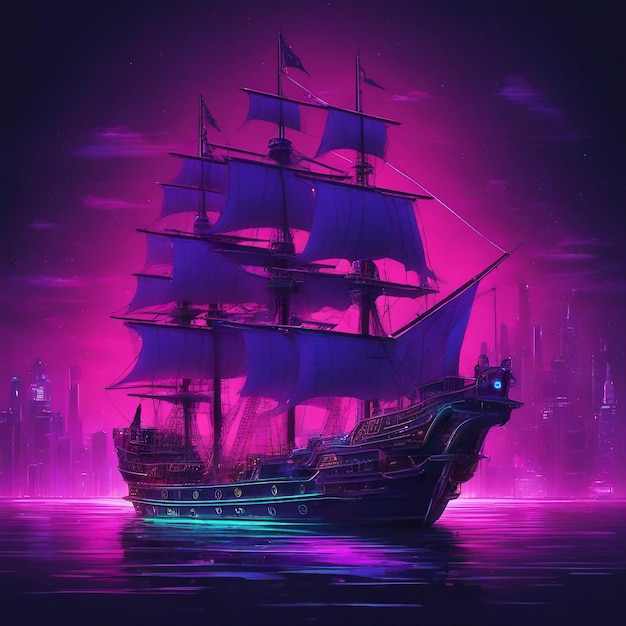 A sketch of pirate ship ai generated image