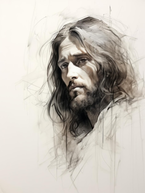 Sketch Portrait of Jesus