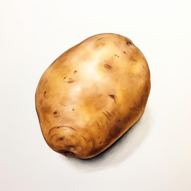 sketch potato on white background
