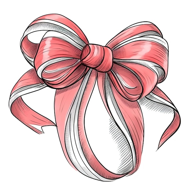 A sketch of a ribbon with a bow