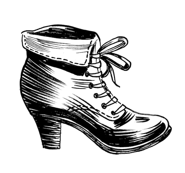 Photo a sketch of a shoe from the year 2000.