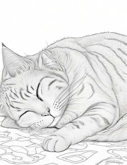 Sketch of Sleeping Cat